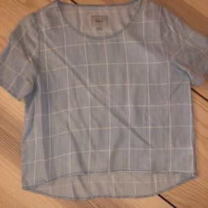 Rails light blue plaid short sleeve top